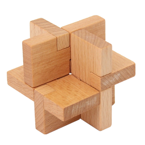 孔明锁鲁班锁榉木 墙角 学生成人儿童拆装解锁益智玩具木制精品