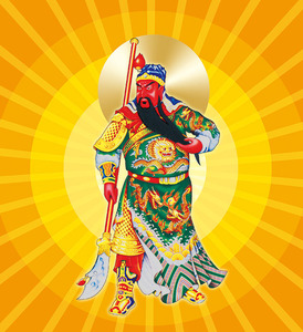 画像年画挂像挂像招财镇宅瓷砖画挂画贴画武财神爷到门神关公舞刀