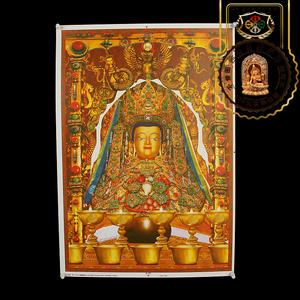 藏红大昭寺释迦牟尼鎏金佛像唐卡挂画家居装饰画民族特色工艺品