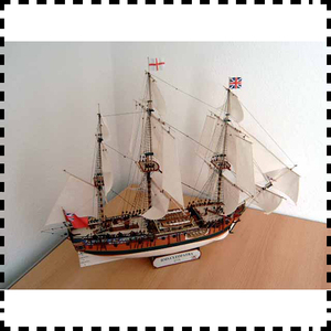 英国埃及艳后号帆船 纸模型 1:96 帆船模型 手工制作DIY 纸艺