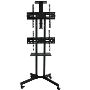 高档液晶电视机上下双屏落地推车 可调角度落地移动支架32-47寸