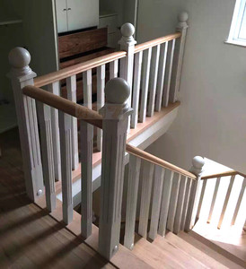 天津美式楼梯栏杆扶手厂家定制简约实木美式现代水曲柳橡木