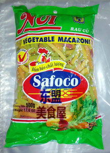 包邮 Safoco彩色直空蔬菜 通心粉 500克意大利面NUI 越南进口面条