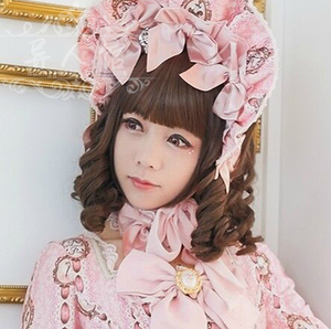 女罗马卷民国大小姐油条公主复古旗袍蝴蝶结表演仿真卷发41人付款36