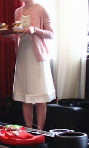 慕诗MOISELLE正品超美白色珍珠网纱蕾丝连衣裙公主裙4599元仙女