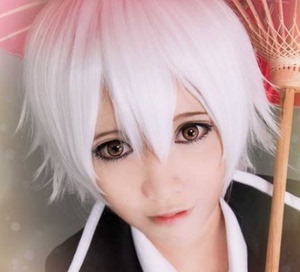 发千色cos假发刀剑春秋 言和cos假发 银白色短发 美少年反翘短发