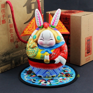 老北京兔爷 节日活动礼品 中国传统泥人泥塑摆件吉兔坊兔儿爷包邮
