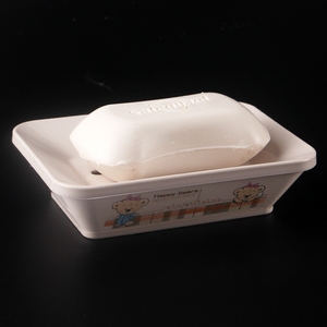 白色简约清新优质塑料沥水香皂盒 无盖手工皂盘 方形加大肥皂盒