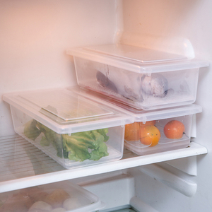 智慧夫人厨房冰箱鲜鱼沥水收纳盒 冷藏蔬菜盒 塑料带盖保鲜盒大号