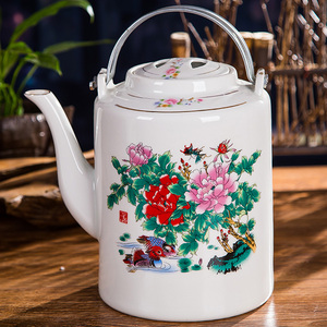 景德镇陶瓷热水茶壶大茶壶大号提梁壶大容量凉水壶单壶特价老茶壶