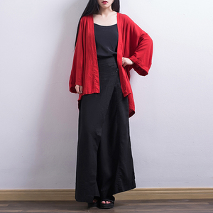 原创设计日式文艺棉麻宽松和风开衫中长款和服外套女2019春装新款