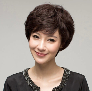 包邮妈妈假发 短发 女 中老年假发卷发 妈妈假发 女士纹理假发套