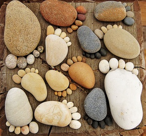 石头拼脚丫石 拼图绘画石 纯天然鹅卵石 画画石头 儿童礼物礼品