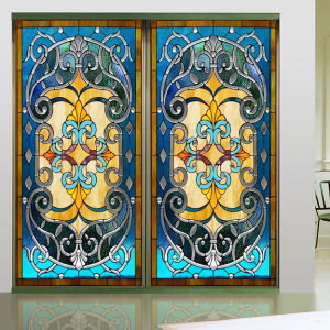 彩绘玻璃门