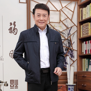 春季新款中老年人男士夹克休闲男装40中年爸爸50岁外套男春秋衣服
