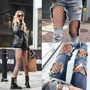 200斤女胖mm加大码加长薄情趣丝袜破洞裤中大网眼渔网连裤袜