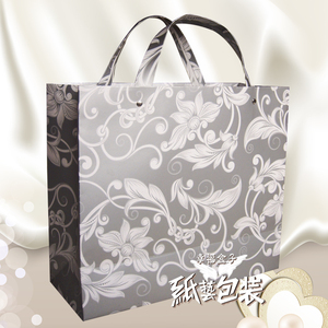 韩式礼品纸袋 手提袋 购物袋 外贸包装袋 商务礼袋 中号 银色