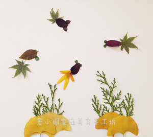 新款促销真树叶标本3岁5岁10岁儿童创意手工制作diy材料包成品