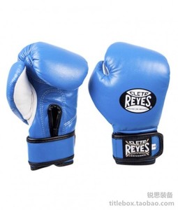 【美国发货】正品REYES雷耶斯儿童拳击手套 真皮泰拳格斗拳套蓝色