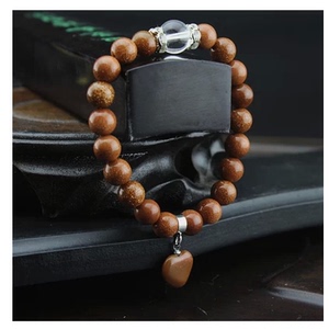 纯天然金刚砂女款可爱心形佛珠手链 韩版新款