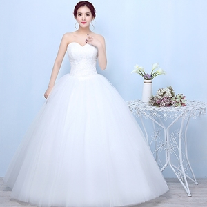 婚纱礼服2024新款新娘抹胸齐地韩式简约影楼修身大码显瘦女仙婚纱