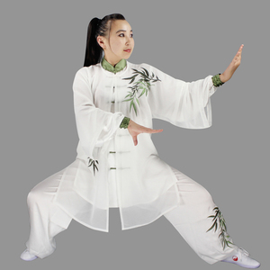 真丝绸刺绣太极服