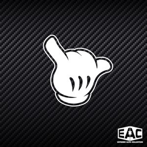 米奇手势米老鼠666单色镂空车窗油箱盖汽车贴纸笔记本行李箱车贴