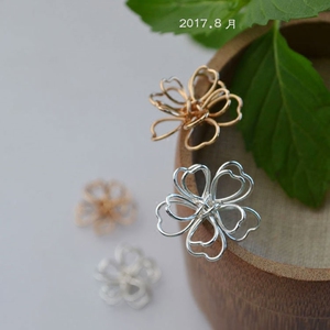 绕丝花 12mm /15mm铜丝手工樱花 diy首饰饰品配件发簪步摇插梳