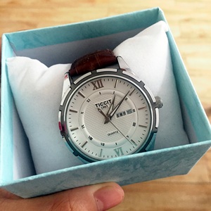 实拍专柜正品天力时ticcit皮带手表 大表盘 老人表 男士手表