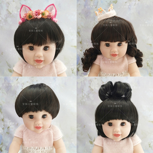 百天周岁宝宝春秋假发儿童影楼摄影拍摄仿真头发烫发波波头沙宣头