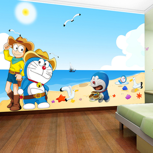 3d卡通动漫机器猫 墙壁哆啦a梦壁纸餐厅卧室儿童房客厅壁画装饰