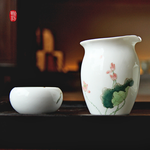 台湾自慢堂厦门草堂 釉中彩 无耳大茶盅 茶杯茶具 正品