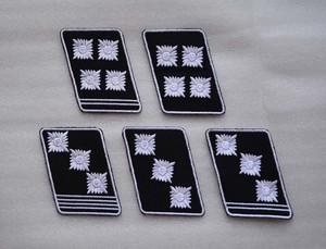 德国德式刺绣黑底刺绣领章 德意志军迷配饰缝制式双闪电领章