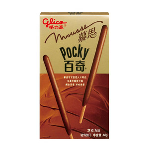 格力高慕斯百奇巧克力味装饰饼干棒 48g/盒零食注心巧克力棒