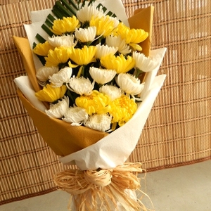 西安鲜花菊花清明节上坟扫墓惦念吊念白事花束快递