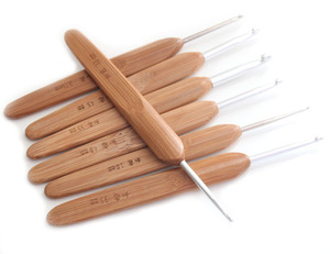 手工编织工具 如意高档竹碳化竹钩针 光滑好用木毛衣针 17个号