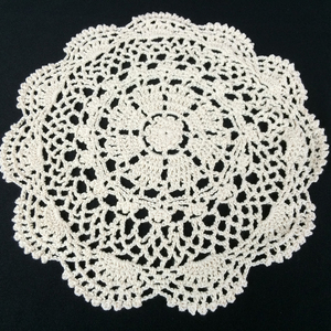钩针绣花边镂空餐桌茶盘盆杯瓶垫布蕾丝沙发扶床头柜盖巾圆形白色