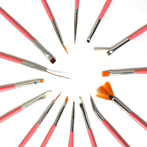 美甲笔工具 彩绘颜料雕花画笔 15支套装手绘指甲丙烯勾线笔全套