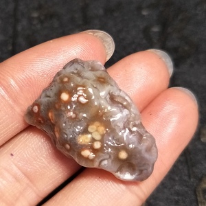 l=27mm 经脉石 外蒙经脉原石 戈壁筋脉玛瑙原石 隔壁玛瑙原石