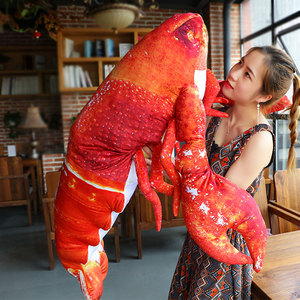 大龙虾玩偶毛绒公仔 小抱枕玩具仿真皮皮虾搞怪个性创意奇葩