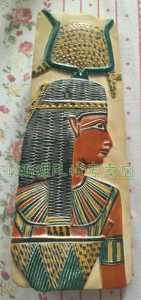 来自埃及 古老神秘 纯手工打造 拉美西斯国王和王后 精美双面摆件