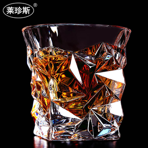 创意古典冰河威士忌玻璃杯洋酒杯水杯啤酒杯波西米亚钻石水杯酒具