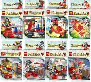 将牌LELE 78038拼装积木玩具 古城堡皇家战马骑士团人偶公仔红色