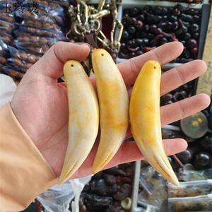 仿虎牙文玩收藏仿古动物牙吊坠古玩挂件造型男女款配饰老虎牙吊坠