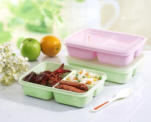 特价乐可多组合快餐盒学生多格饭盒三格便当盒美食午餐盒食堂供应