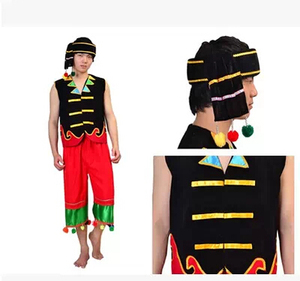 出售出租云南纳西族怒族彝族装三件套佤族男装舞蹈服表演出舞台服