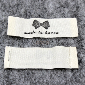韩国通用棉带领标，服装棉带韩版布标现货全棉领标印刷