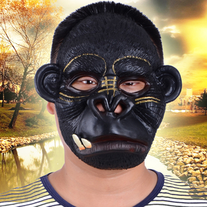 黑脸猿猴鬼脸恐怖面具万圣节道具假面派对化妆舞会整人吓人愚人节