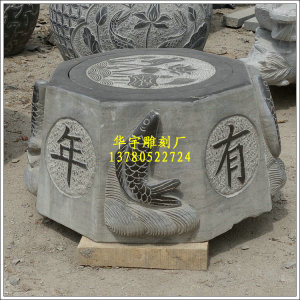 别墅井台井圈做旧仿古井沿石头井口井栏林州庭院青石井盖别墅装饰出售八角石雕图片