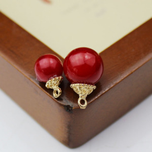 小爱家手工 韩版红色珍珠吊坠挂件diy蝴蝶结头饰发夹辅料配件材料